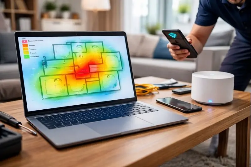 Wi-Fi heat mapping used to diagnose poor wireless coverage in a Melbourne home